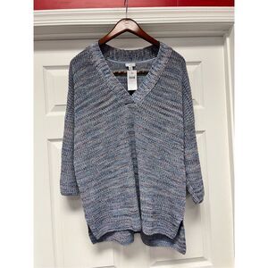 J. Jill Blue V-Neck Sweater